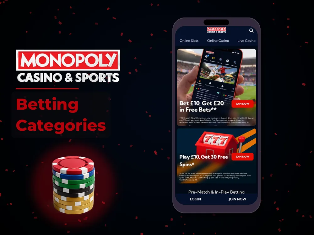 Monopoly Live - Betting Categories